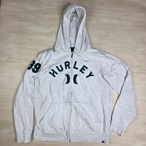 Hurley‎ Full Zip Up Hoodie 99 Patches Gray Green Black Y2K Surf Size Large